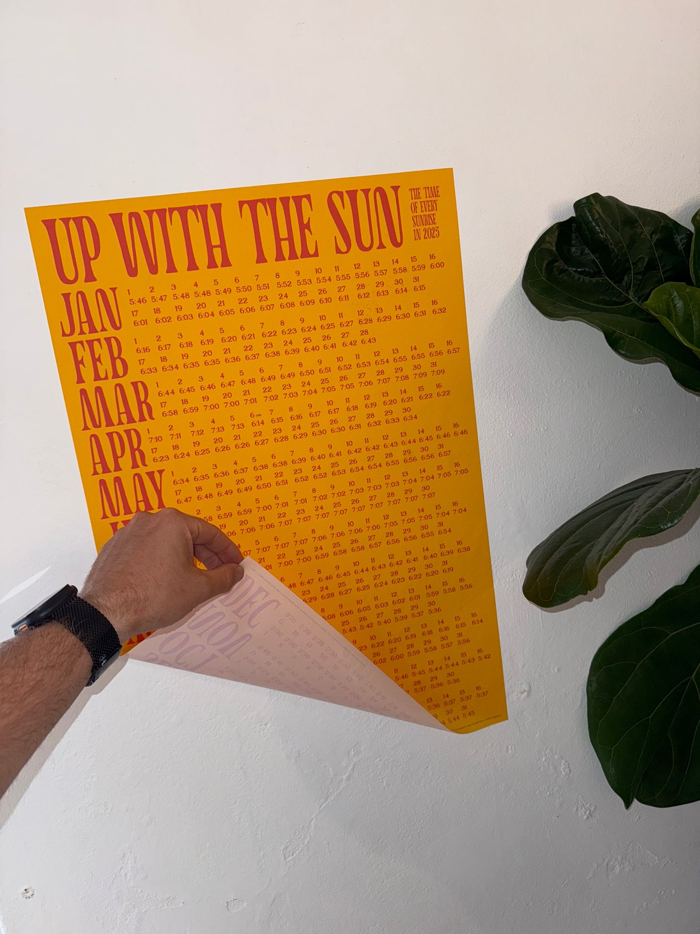 UP WITH THE SUN 2025 adhesive wall poster